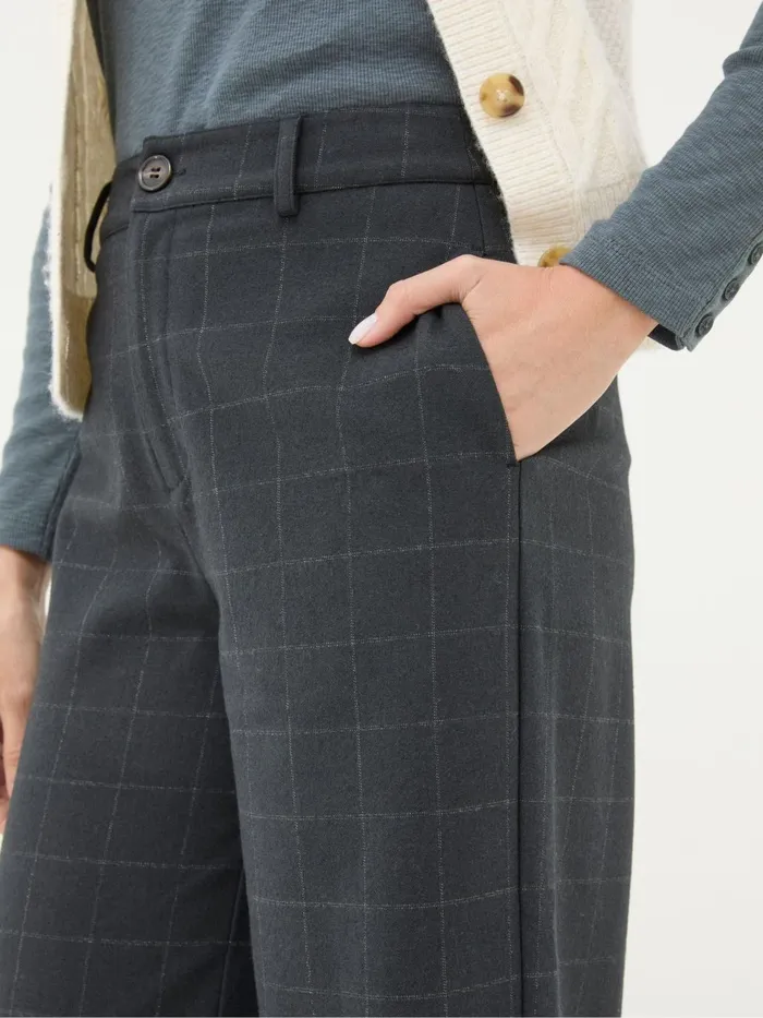 Fat Face Presley Grey Herringbone Trousers Women Trousers and Leggings