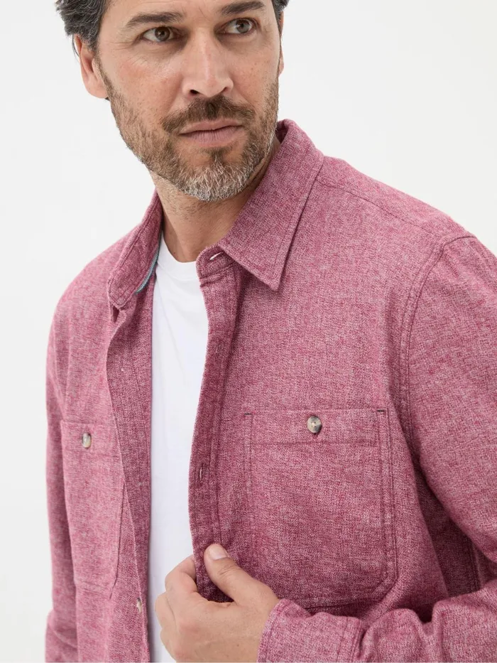 Fat Face Red Long Sleeve Malton Shirt Men Shirts