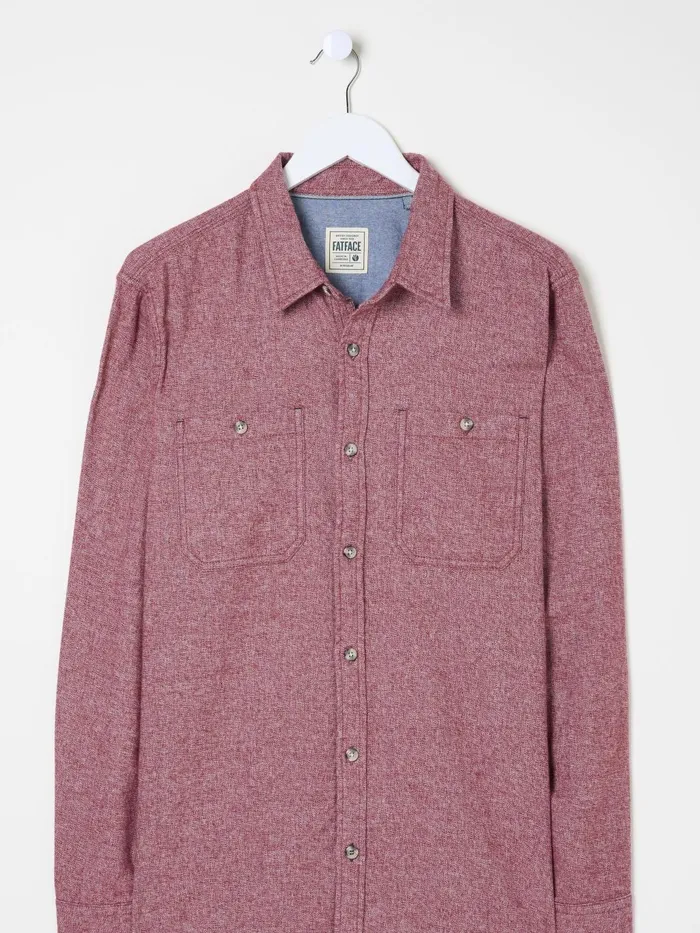 Fat Face Red Long Sleeve Malton Shirt Men Shirts