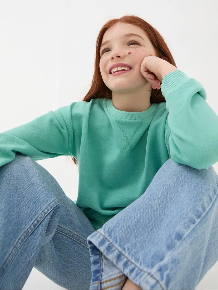 Fat Face Tilbury Green Crew Sweatshirt Kids Sweatshirts and Hoodies