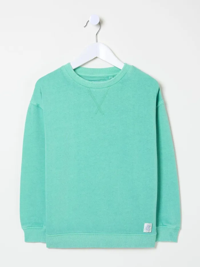 Fat Face Tilbury Green Crew Sweatshirt Kids Sweatshirts and Hoodies
