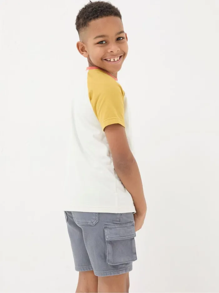 Fat Face WhiteBlue 100 Cotton Short Sleeve TShirts 3 Pack Kids TShirts and Polos