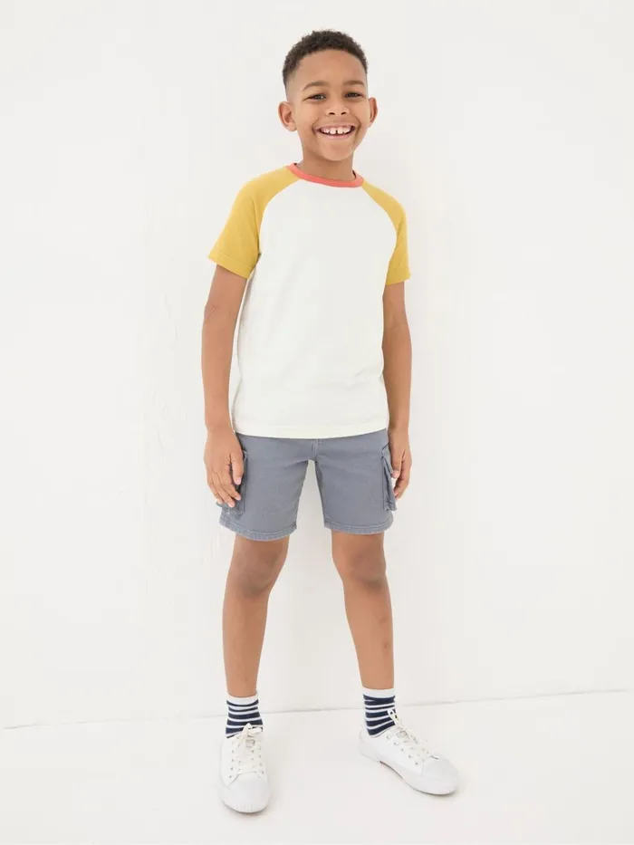 Fat Face WhiteBlue 100 Cotton Short Sleeve TShirts 3 Pack Kids TShirts and Polos