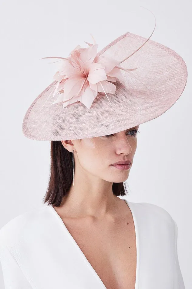 Feather and Quill Disc Fascinator Oyster Women Karen Millen Fascinators
