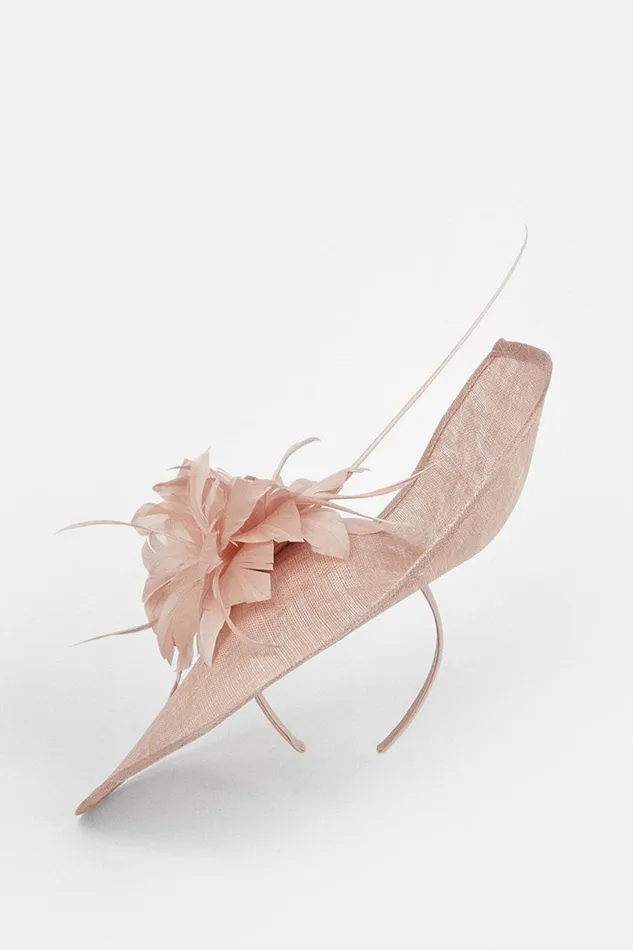 Feather and Quill Disc Fascinator Oyster Women Karen Millen Fascinators