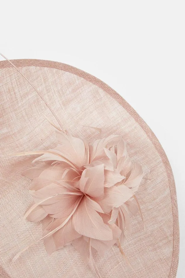 Feather and Quill Disc Fascinator Oyster Women Karen Millen Fascinators