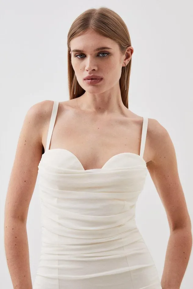 Figure Form Bandage Cup Detail Structured Knit Midi Dress Women Karen Millen Dresses