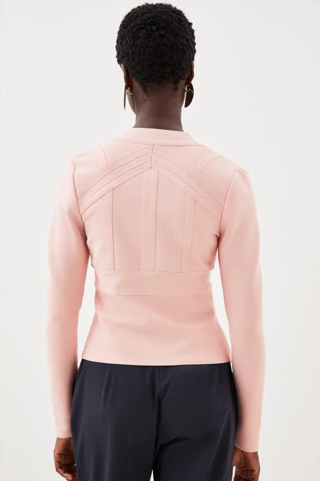 Figure Form Bandage Knit Top Pink Women Karen Millen Tops