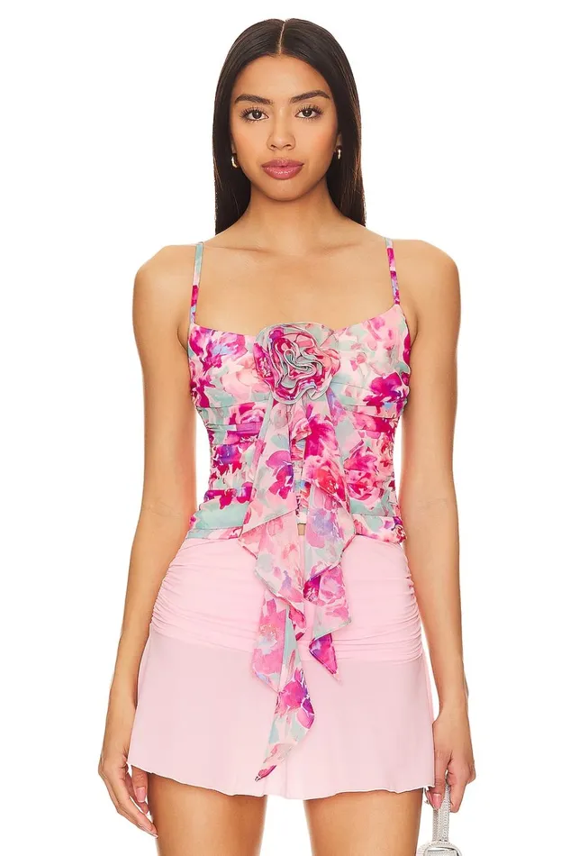 Flora Top Pink Floral Multi Women Lovers Friends Tops