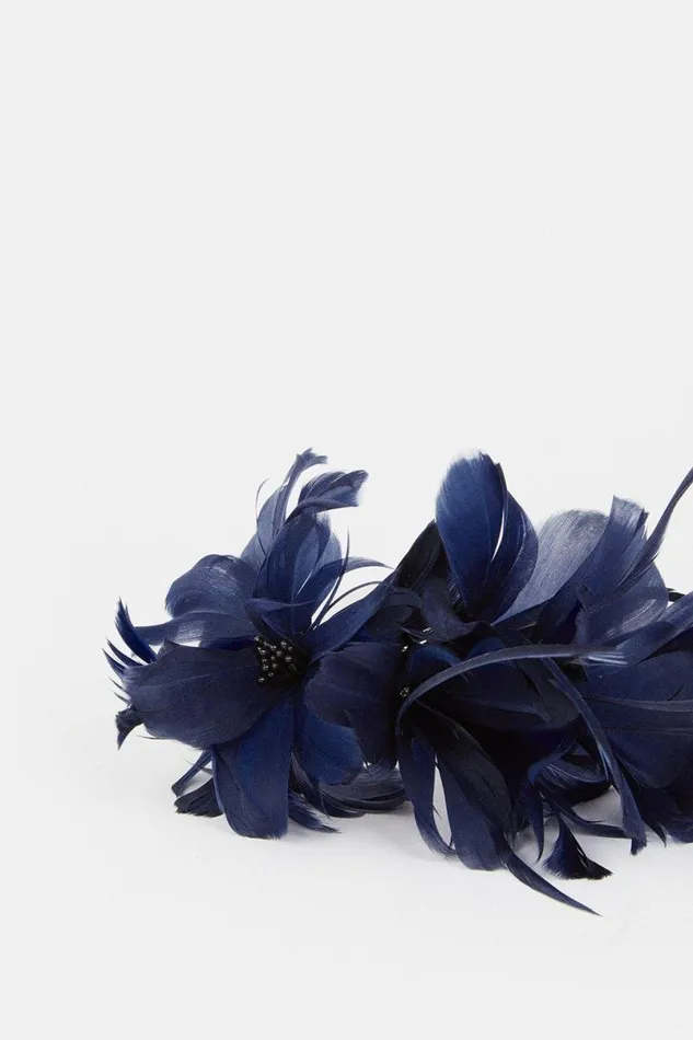 Flower Detail Headband Fascinator Navy Women Karen Millen Fascinators