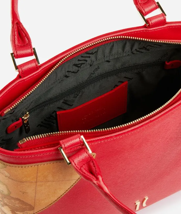 Flying City Handbag With Crossbody Strap Pearly Red Woman Alviero Martini Top Handle Bags