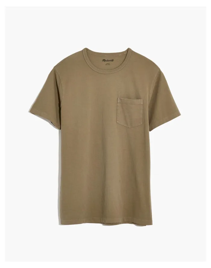 Garment Dyed Allday Crewneck Pocket Tee Distant Surplus Men Madewell Tees