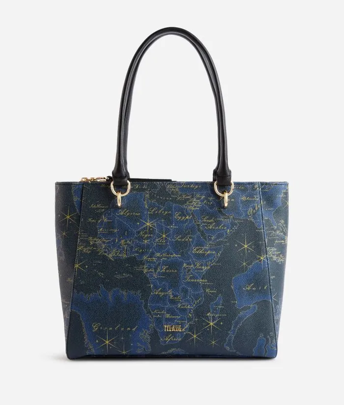 Geo Midnight Shopper Bag Night Blue Woman Alviero Martini Totes