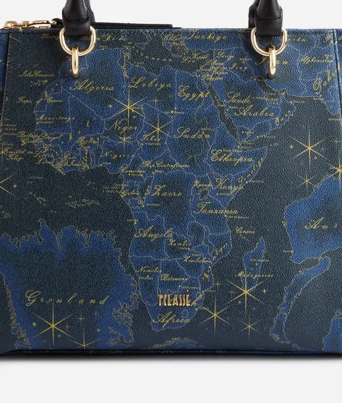 Geo Midnight Shopper Bag Night Blue Woman Alviero Martini Totes