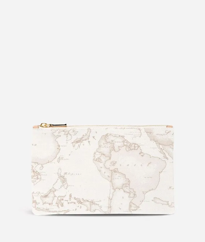 Geo White Large Rectangular Pouch Woman Alviero Martini Pouches and Toiletry Bags