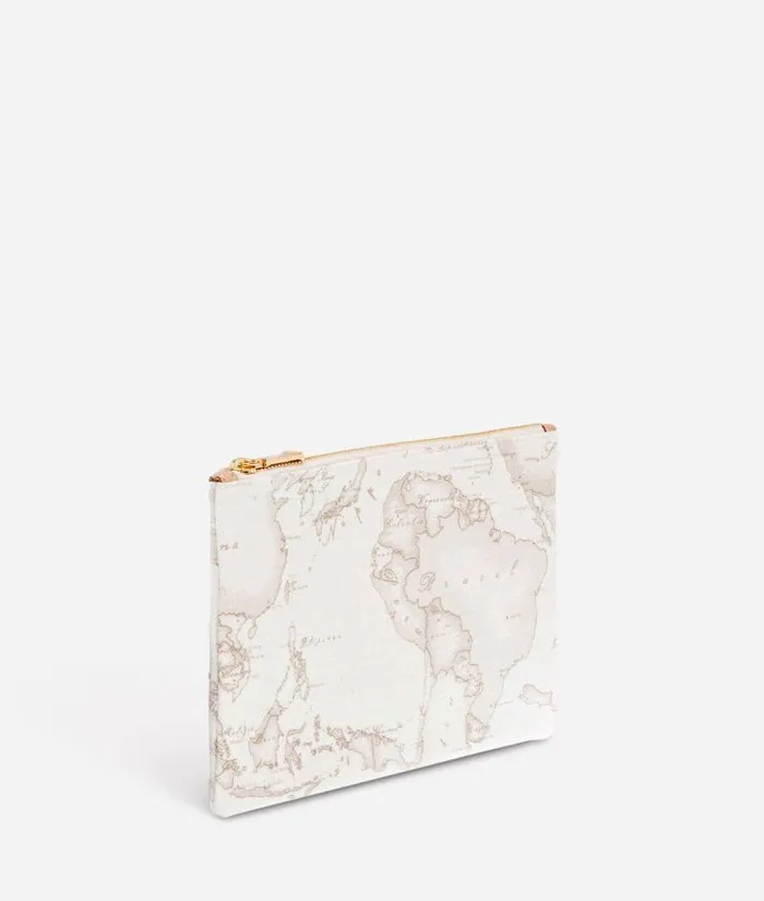 Geo White Large Rectangular Pouch Woman Alviero Martini Pouches and Toiletry Bags