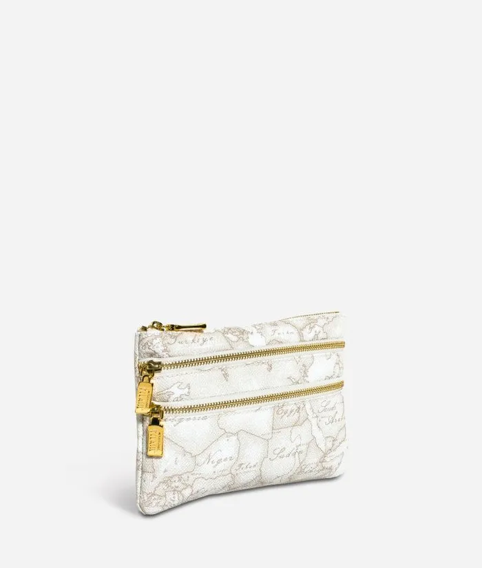 Geo White Medium Pouch With Pockets Woman Alviero Martini Pouches and Toiletry Bags