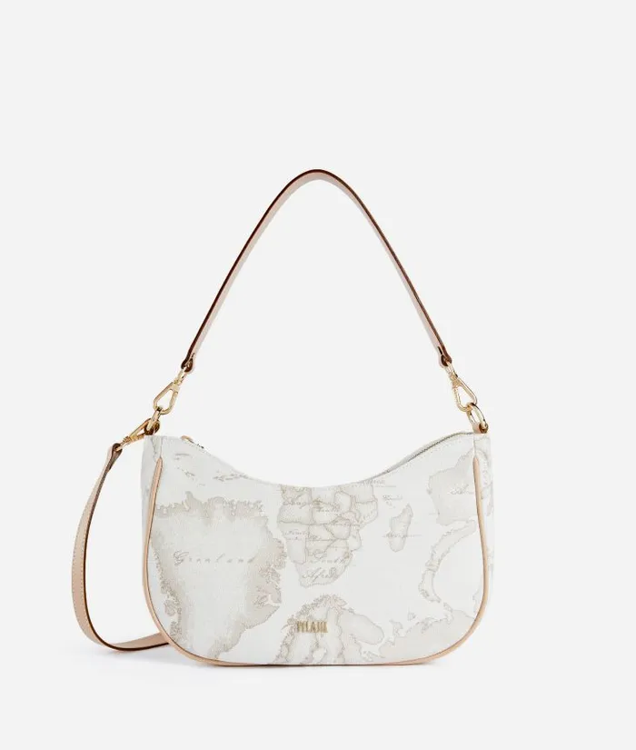 Geo White Shoulder Bag With Crossbody Strap Woman Alviero Martini Shoulder Bags