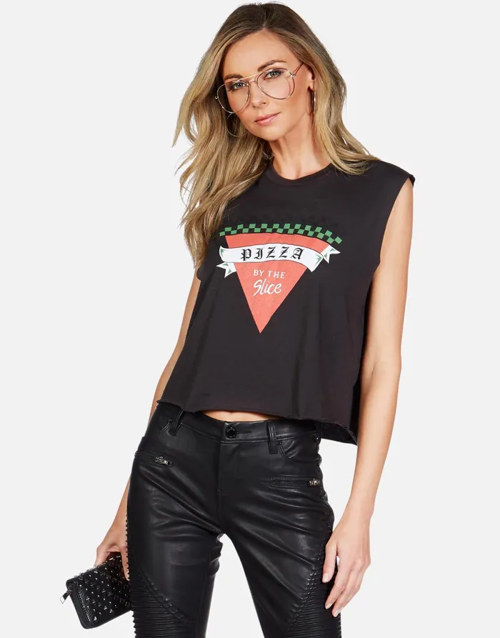 GiGi Pizza Slice Onyx Women039s Lauren Moshi Tanks