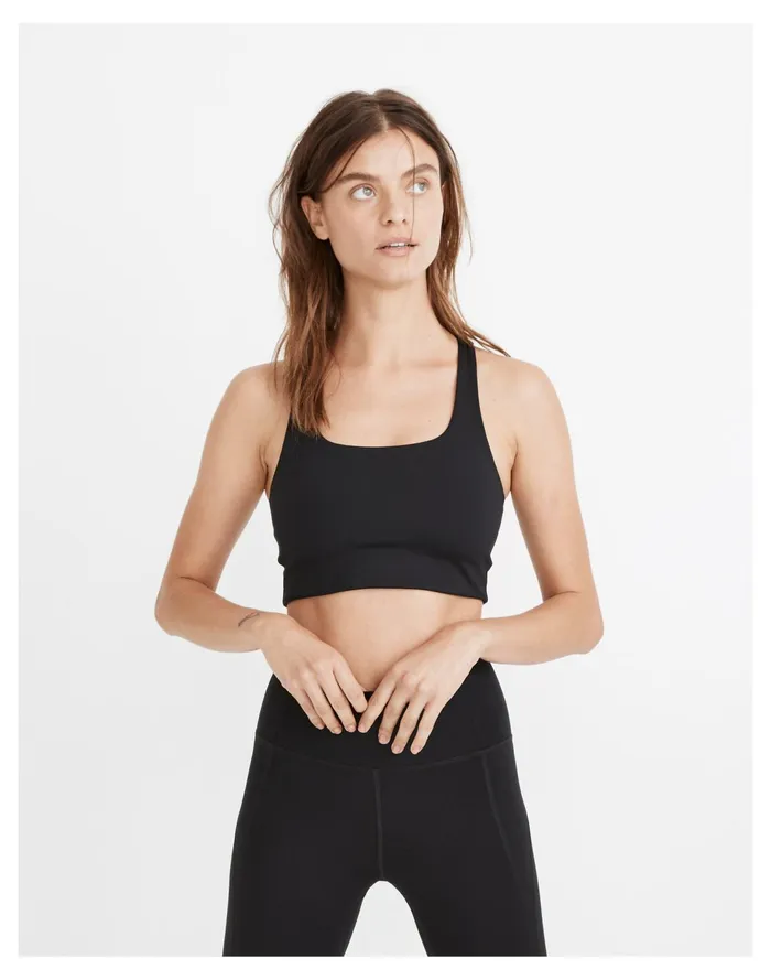 Girlfriend Collective Paloma Sports Bra Black Women Madewell Activewear