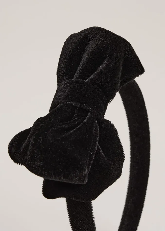 GirlsWomen Phase Eight Childrenswear Black Velvet Headbad