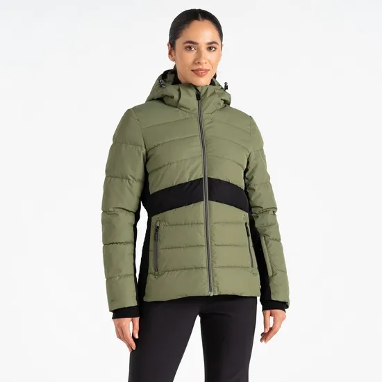 Glacial Ski Jacket Olivine Green Black Women Dare 2b Softshell Jackets