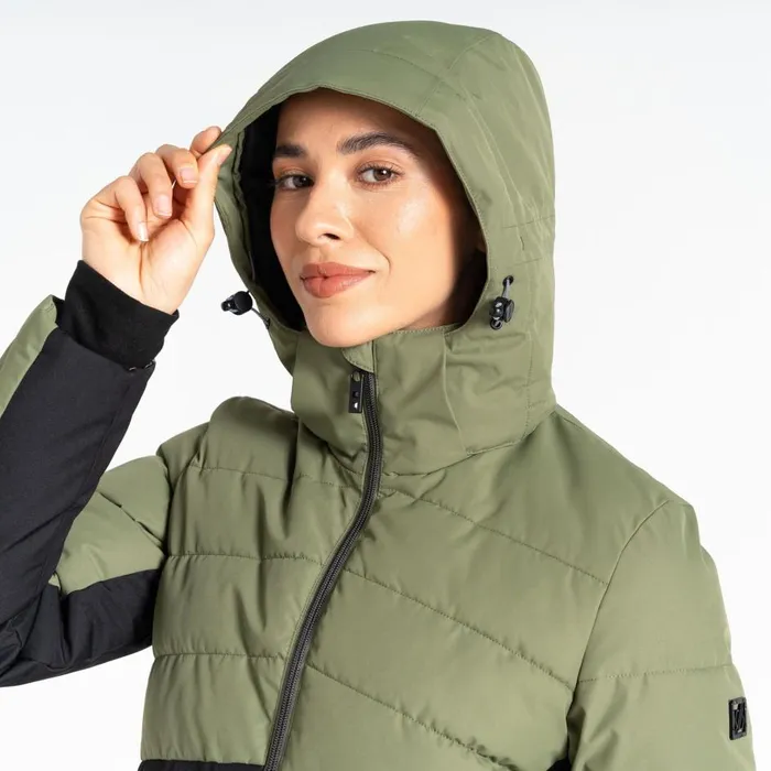 Glacial Ski Jacket Olivine Green Black Women Dare 2b Softshell Jackets