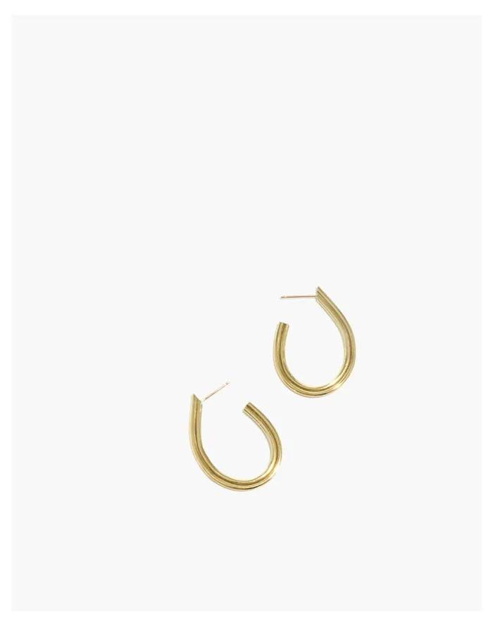 Goldeluxe Jewelry Elysian Hoop Earrings Brass Women Madewell Earrings