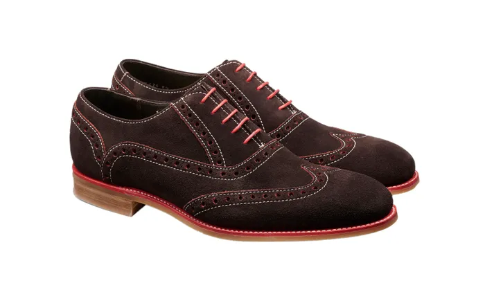 Grant 8211 Beluga Red Suede Mens Barker Shoes Mens Brogues