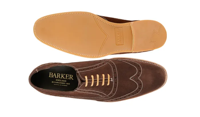 Grant 8211 Brown Suede Mens Barker Shoes Mens Oxfords