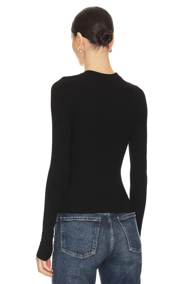 Hailey Long Sleeve Tee Black Women Lovers Friends Tops