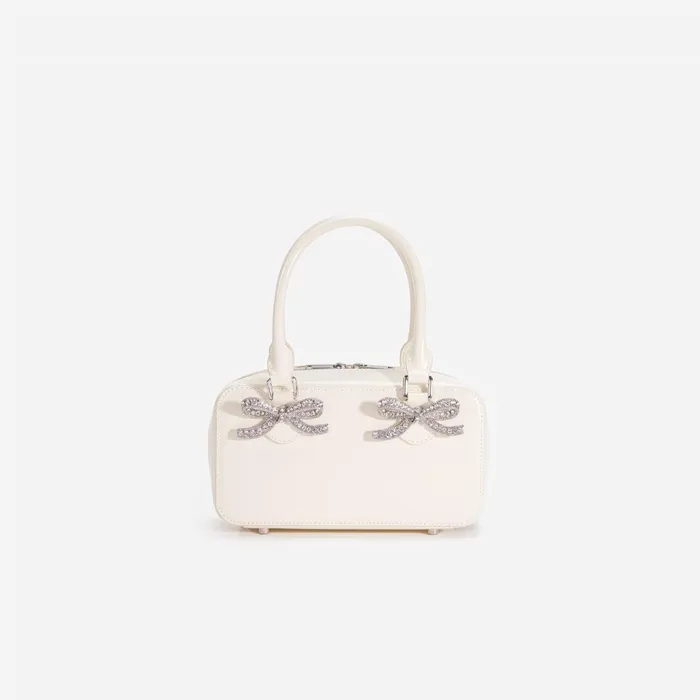 Handbags Women Self Portrait Cream Leather Mini Tote Bag Cream