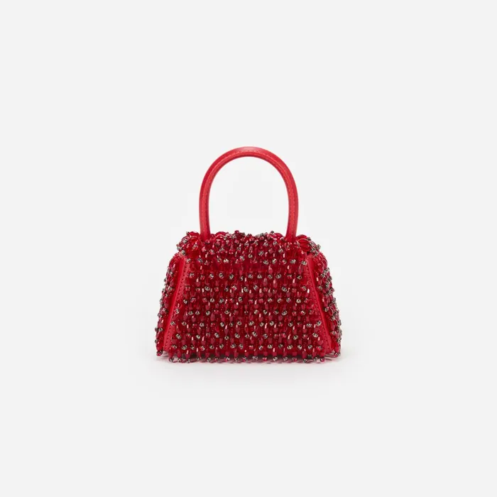 Handbags Women Self Portrait Red Embellished Micro Bow Bag