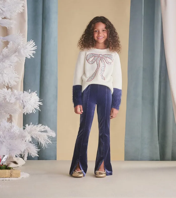 Hatley Bottoms Girls Girls Sparkle Wave Stretchy Flared Pants