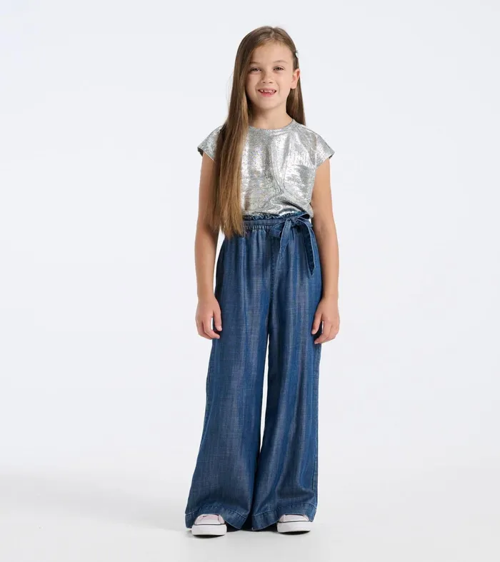 Hatley Bottoms Girls Girls Tencel Textured Paperbag Pants
