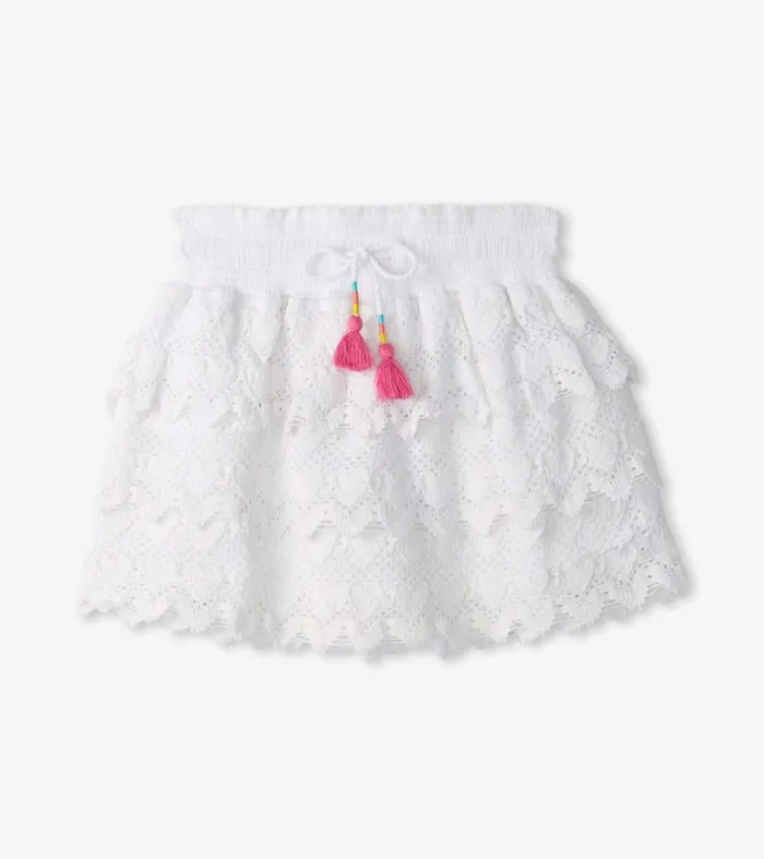 Hatley Bottoms Girls Girls White Hearts Floaty Skort