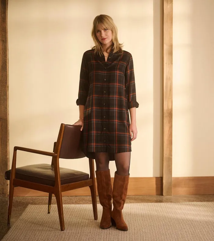 Hatley Dresses Women Cara Shirt Dress 8211 Autumn Plaid