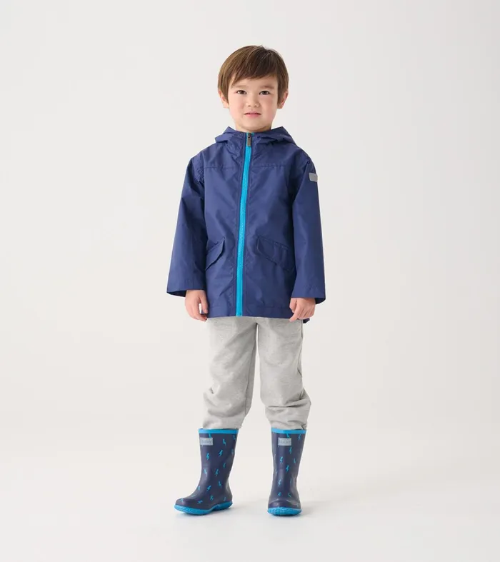 Hatley Rainwear GirlsBoys Navy ZipUp Lightweight Rain Jacket