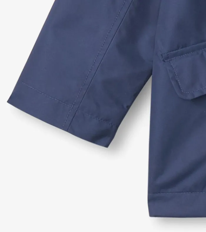 Hatley Rainwear GirlsBoys Navy ZipUp Lightweight Rain Jacket