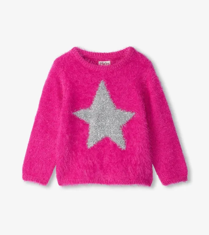 Hatley Sweaters Baby and Toddler Baby and Toddler Girls Star Furry Sweater