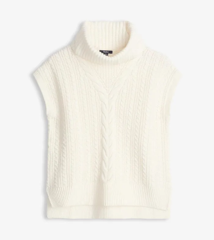 Hatley Sweaters Women Cable Knit Vest 8211 Winter White