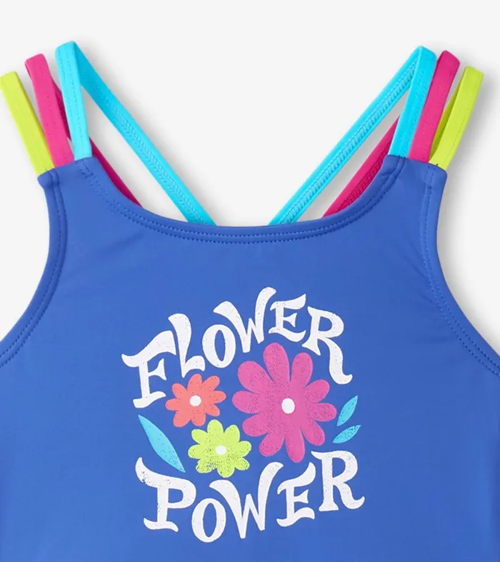 Hatley Swimwear Girls Girls Rainbow Flower TwoPiece Crop Top Bikini Set