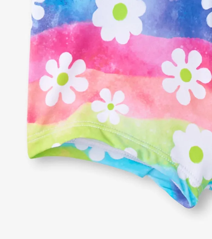Hatley Swimwear Girls Girls Rainbow Flower TwoPiece Crop Top Bikini Set