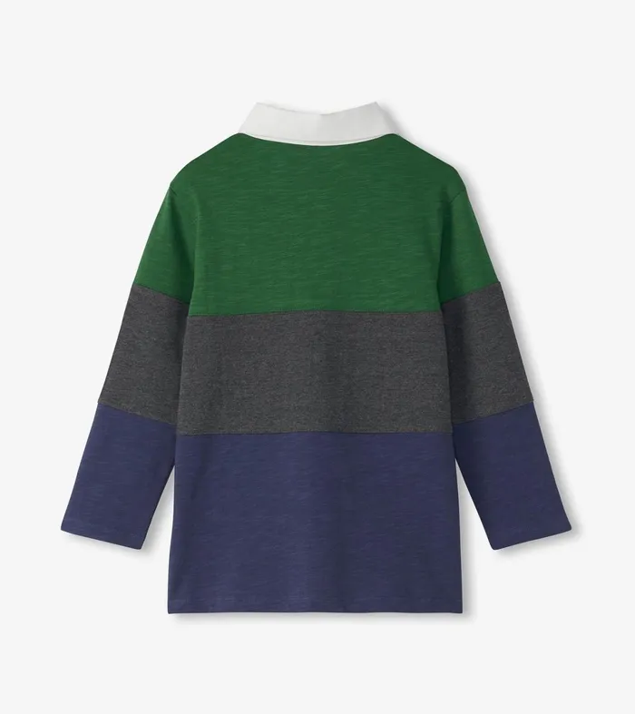 Hatley Tops Boys Boys Preppy Panelled Long Sleeve Polo Shirt