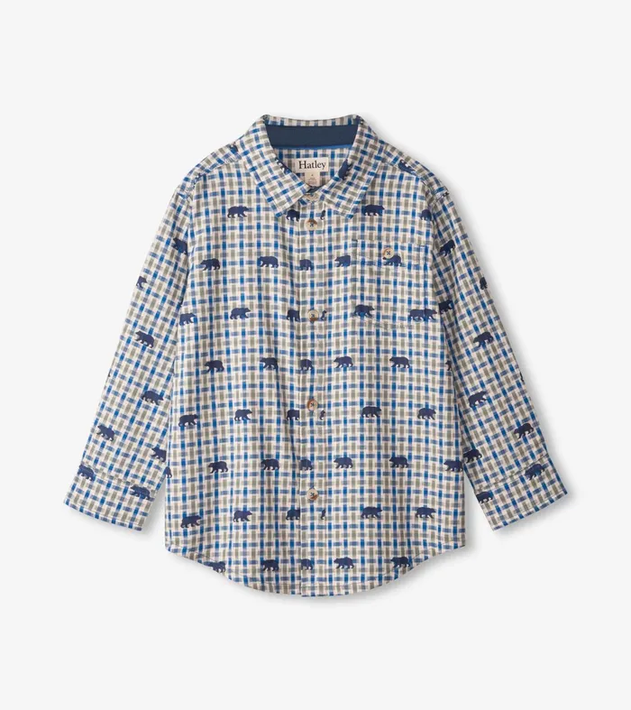 Hatley Tops Boys Mini Bears Button Down Shirt