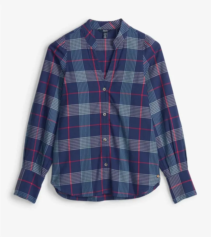 Hatley Tops Women Olivia Blouse 8211 Patriot Blue Plaid