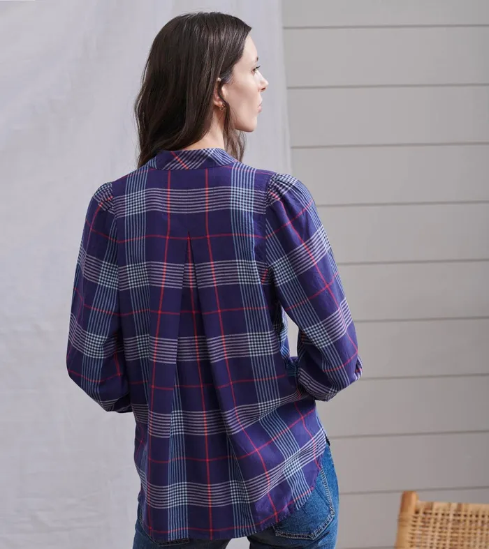 Hatley Tops Women Olivia Blouse 8211 Patriot Blue Plaid