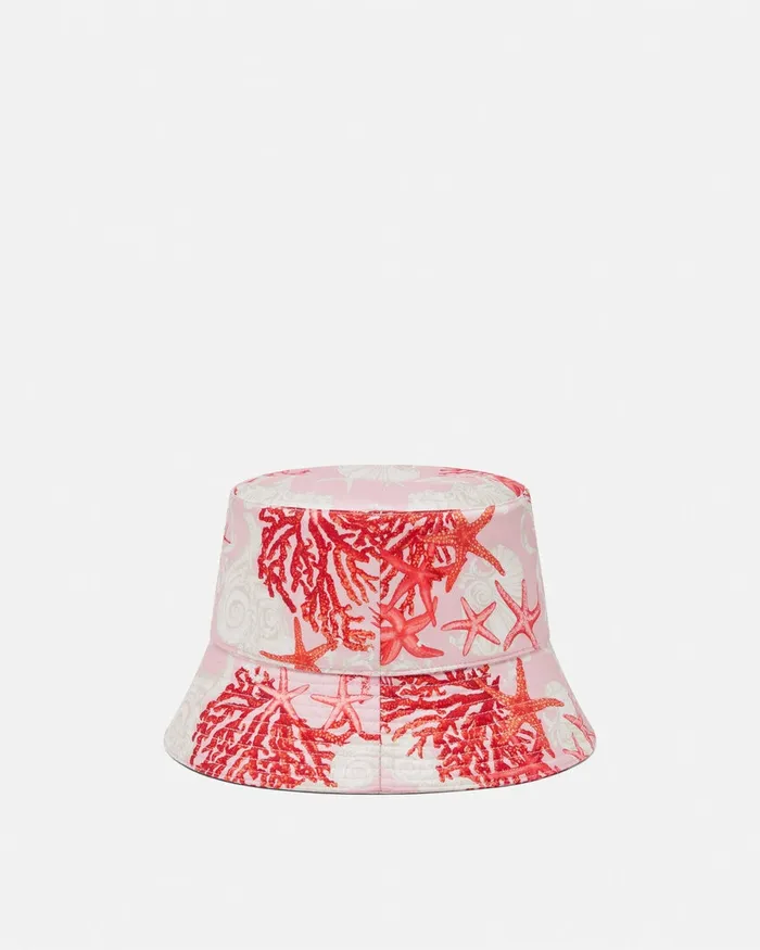 Hats and Caps WomenMen Versace Barocco Sea Bucket Hat Pinkprint
