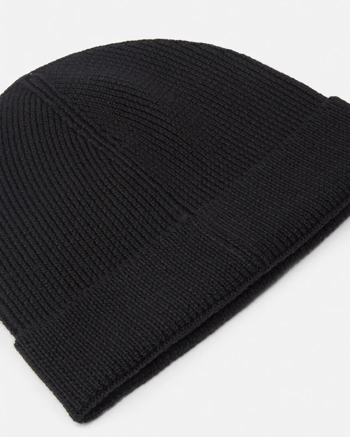 Hats and Caps WomenMen Versace Medusa Wool Ribbed Beanie Black