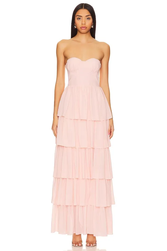 Hattie Gown Baby Pink Women Lovers Friends Dresses